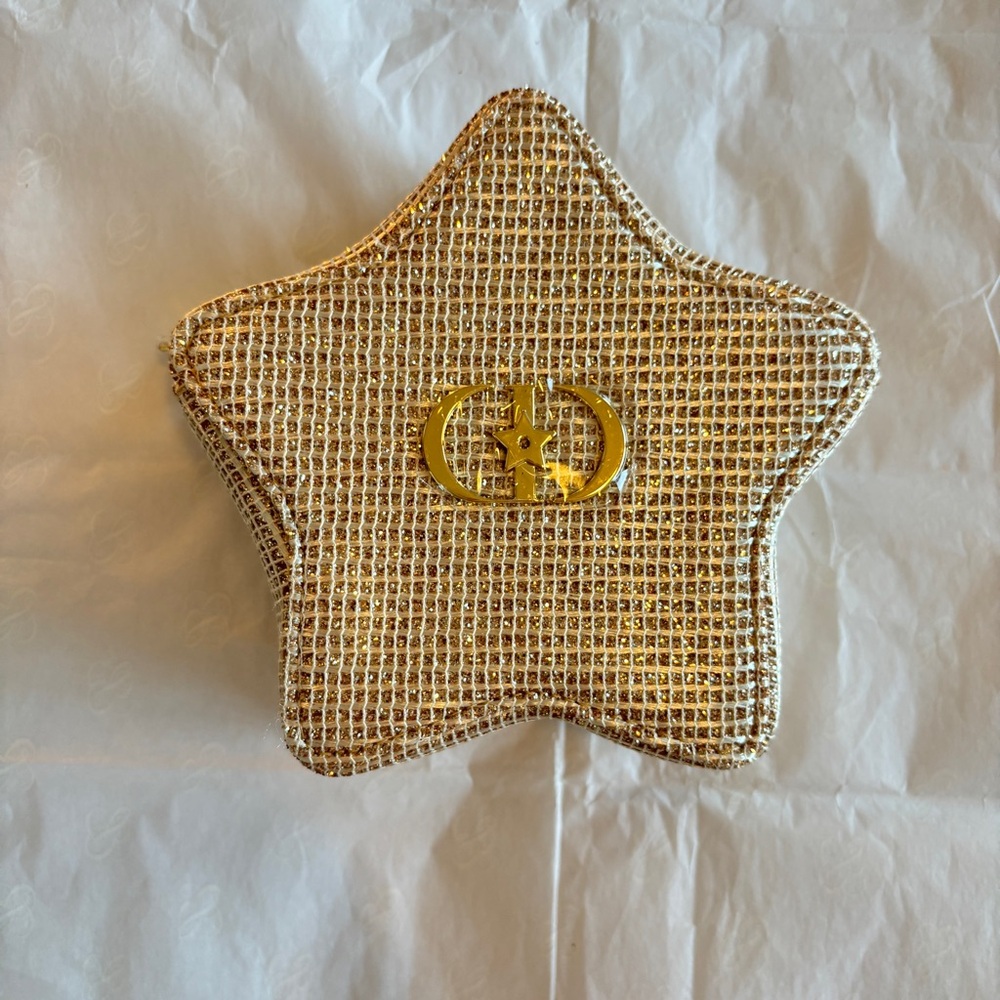 Dior Gold Woven Star Clutch in a Gift Box